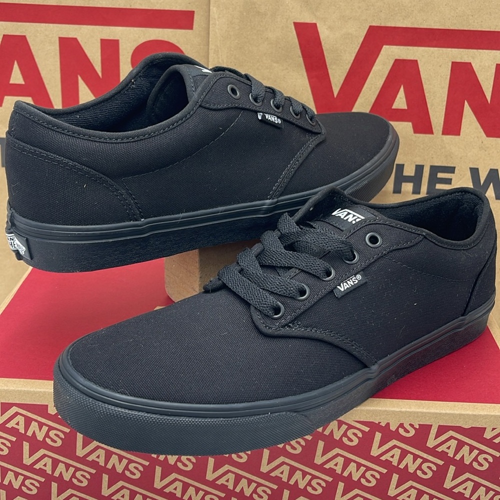 Vans Women’s Black Canvas Sneakers Atwood (Canvas) Black/Black
VN000TUY186 - Picture 9 of 16